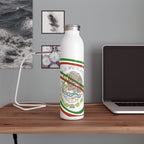 Mexican-Inspired Slim Water Bottle, Eco-Friendly Hydration, Travel Bottle, Sports Drinkware, Summer Accessory, Gift for Fitness Lovers