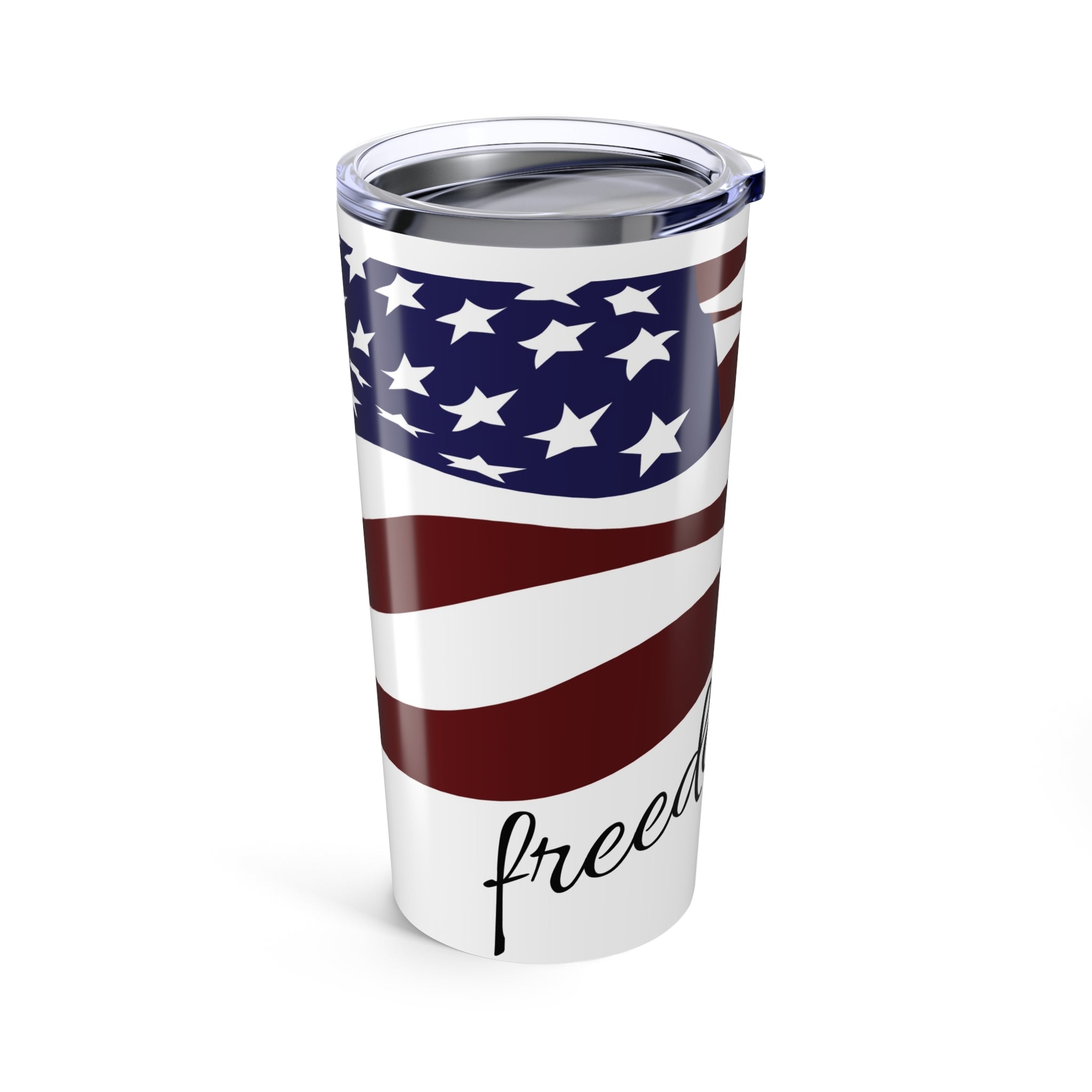 20oz Freedom Tumbler | Patriotic Travel Mug, USA Flag Design, Perfect for Independence Day, Gifts for Veterans, Outdoor Adventures