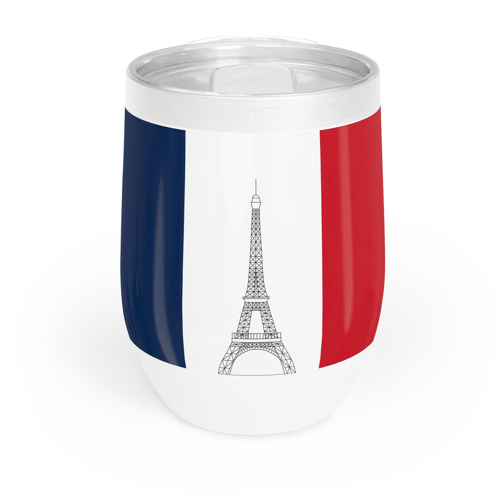 Eiffel Tower Wine Tumbler - Chill Wine Cup, Travel Mug, Paris Gift, Holiday Wine Glass, French Themed Drinkware