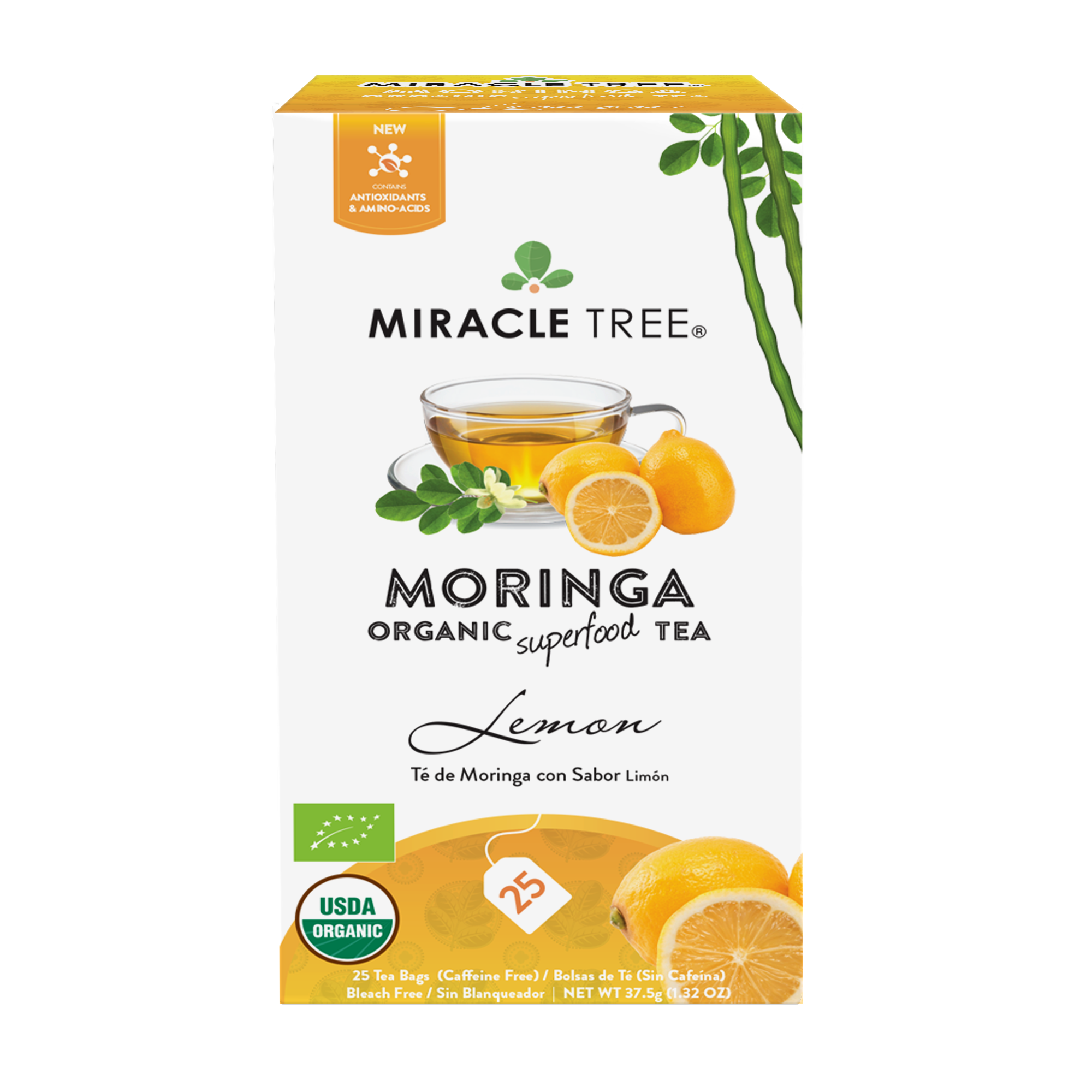 Miracle Tree's Organic Moringa Tea, Lemon